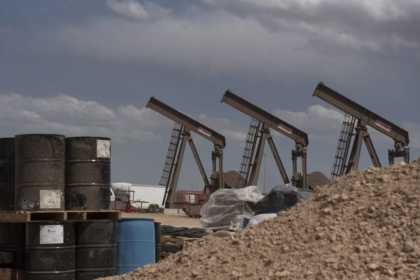 Pumpjacks are pictured at Diamondback Energy's operations in the Permian Basin.