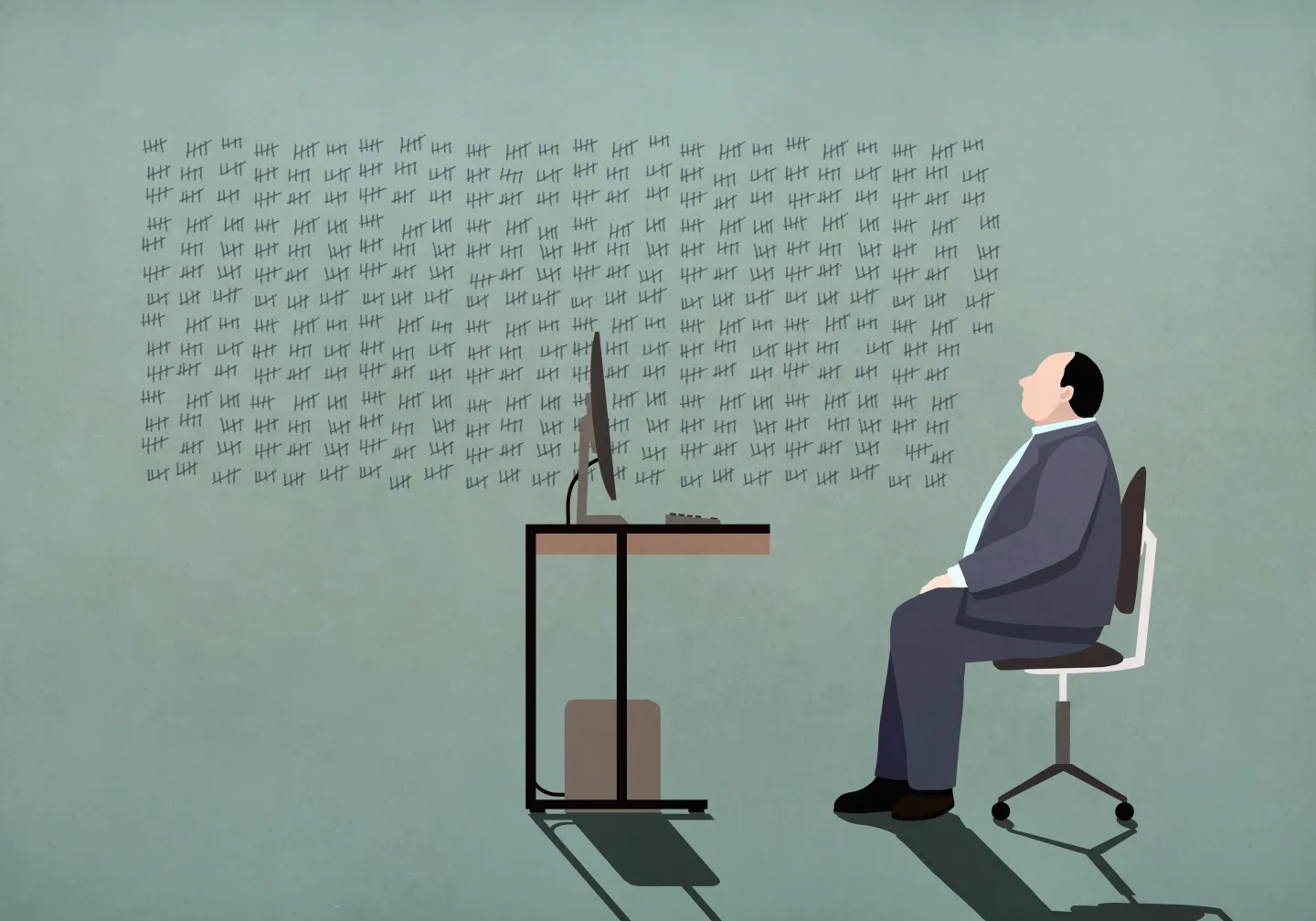 businessman at a computer