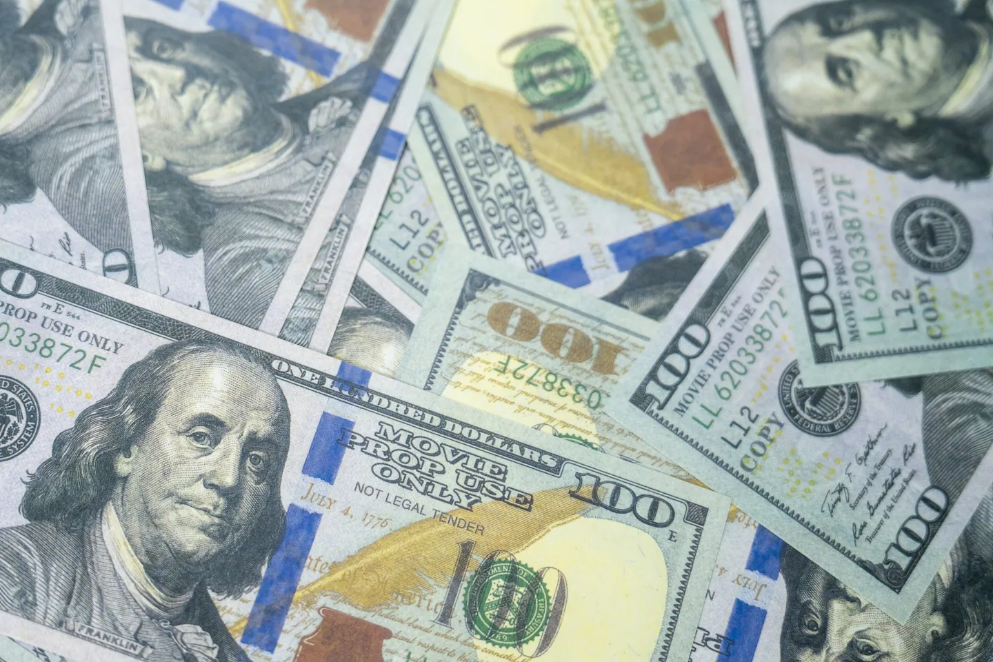 Money Pile $100 dollar bills