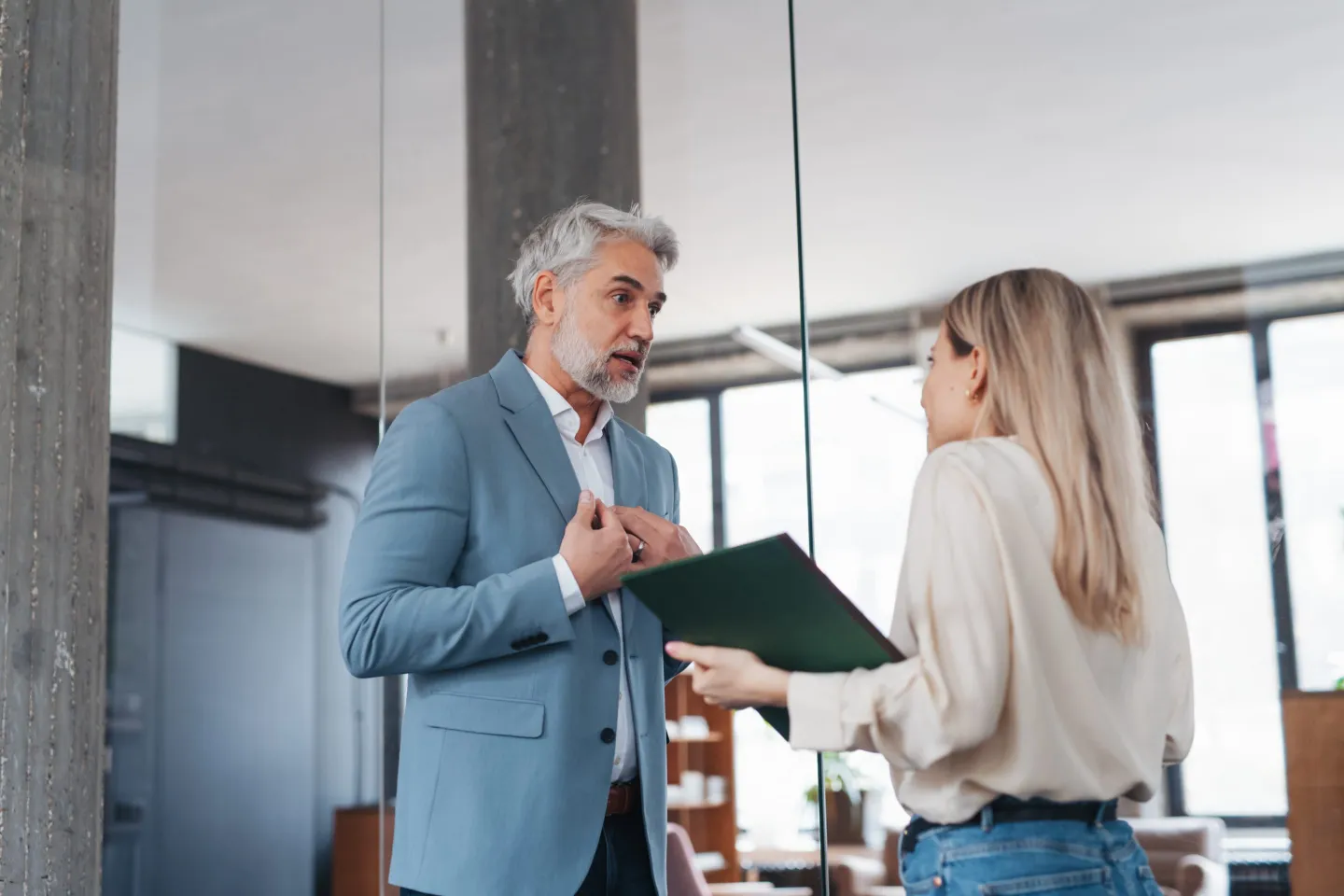 Photo of a manager scolding a worker