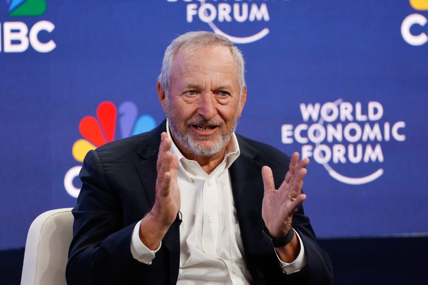 Larry Summers, president emeritus and professor at Harvard University, at the World Economic Forum (WEF) in Davos, Switzerland, on Tuesday, Jan. 21, 2025.