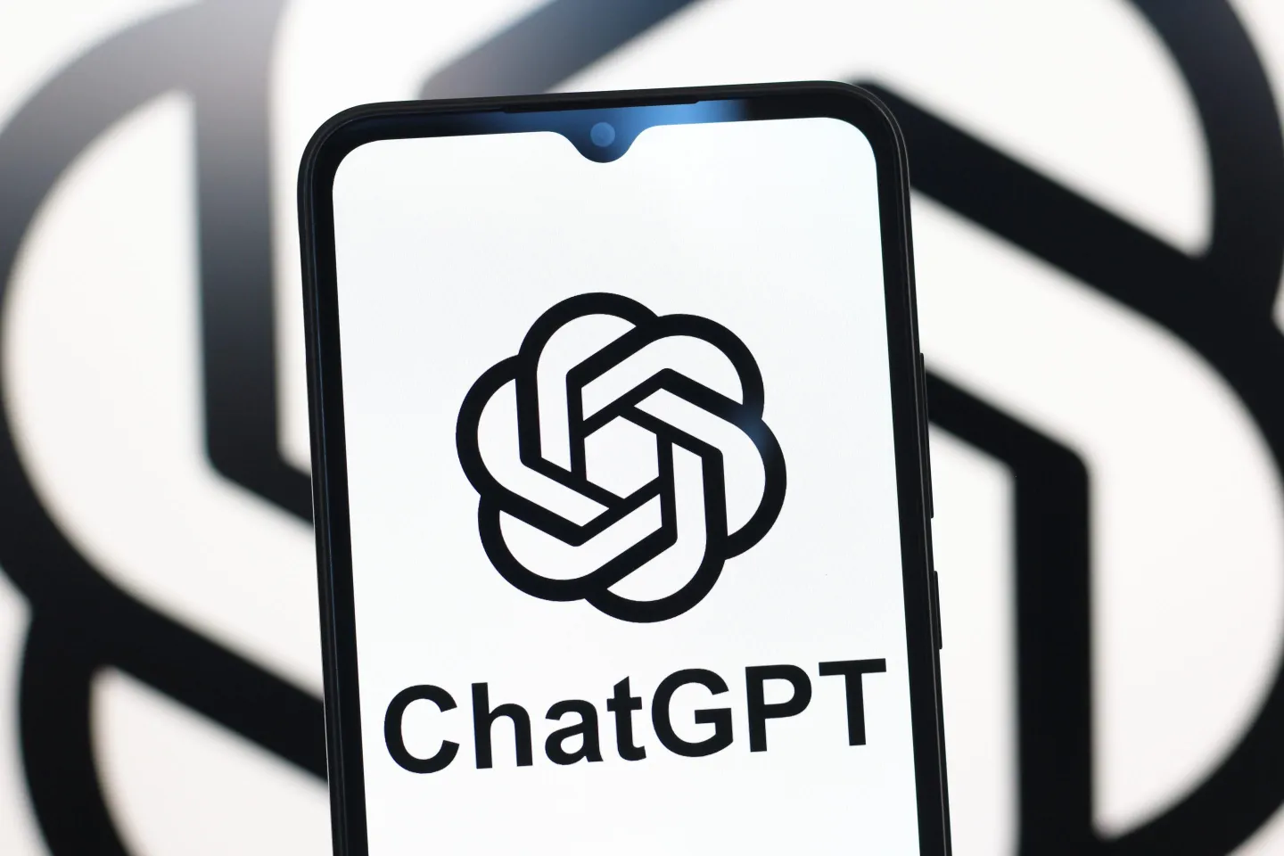 A device with the ChatGPT logo on it.
