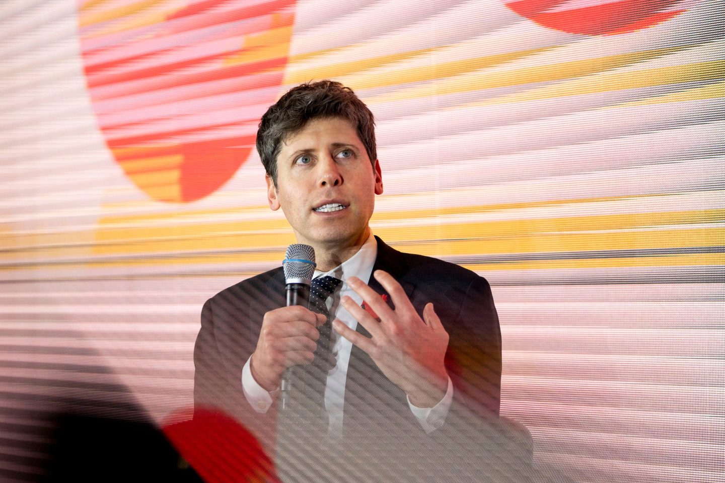 Sam Altman speaks on stage in Paris, France, in February.