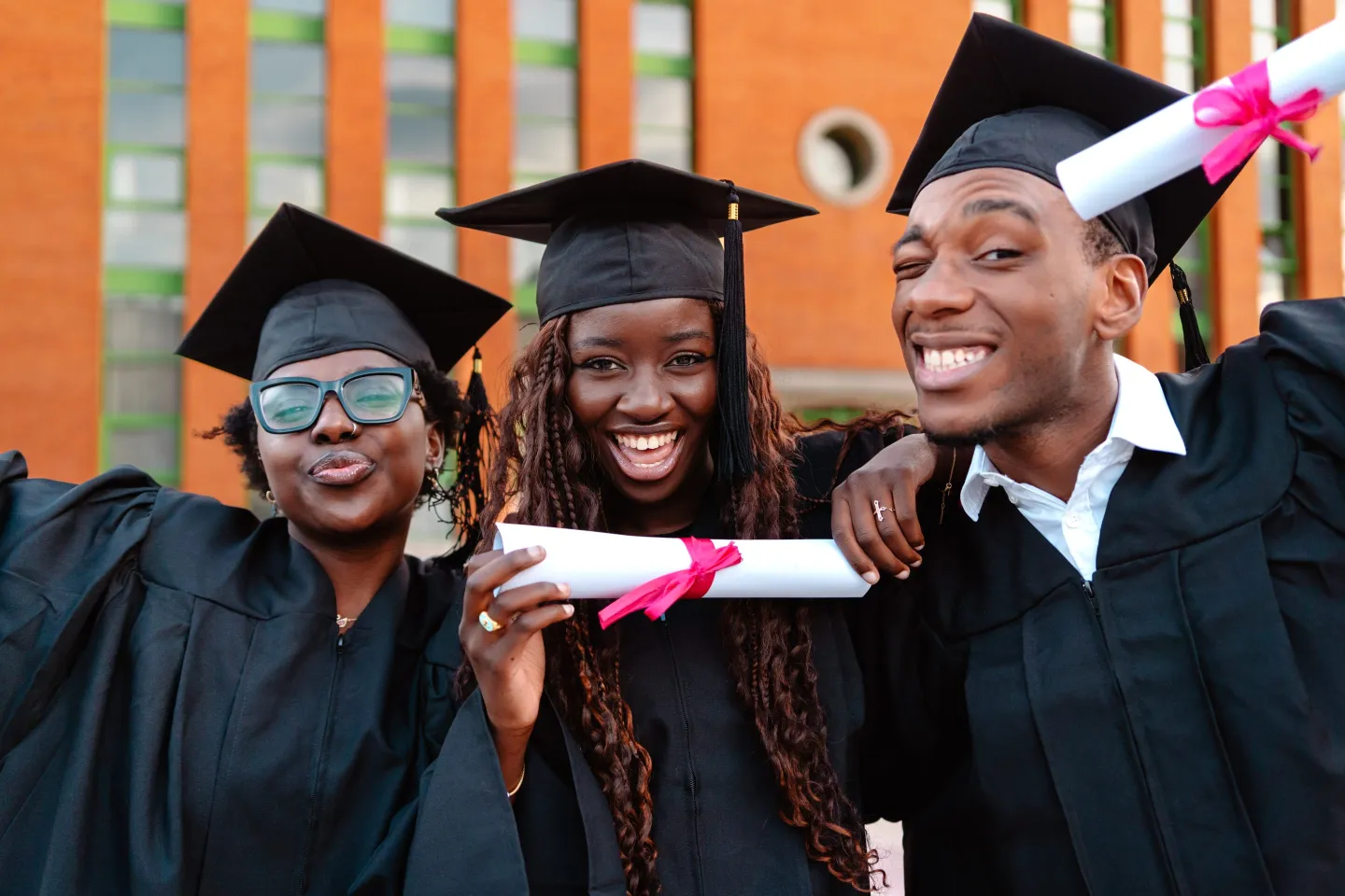 Happy college graduates.