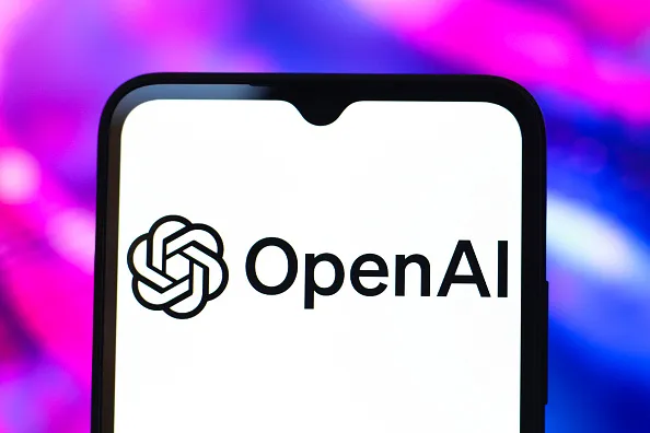 Phone showing OpenAI's logo.
