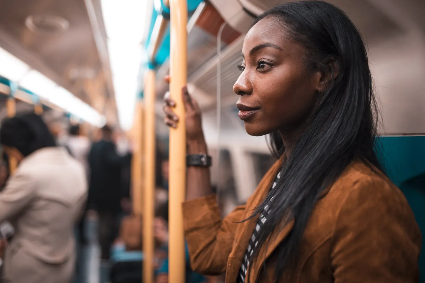 Young woman traveling in London