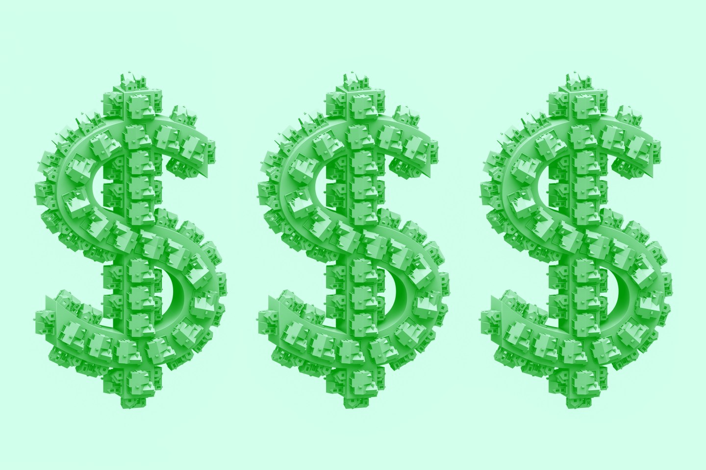 Photo illustration by Fortune; original photo by Getty Images
Houses on dollar sign